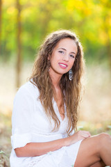 Naklejka premium Young Woman in Relax Outside