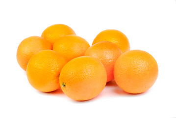 Oranges fruits isolated on white background.