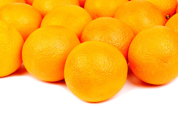 Oranges fruits isolated on white background.