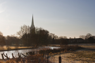 Salisbury cathedral and the water meadows