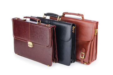 Briefcases isolated on the white