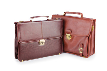 Briefcases isolated on the white