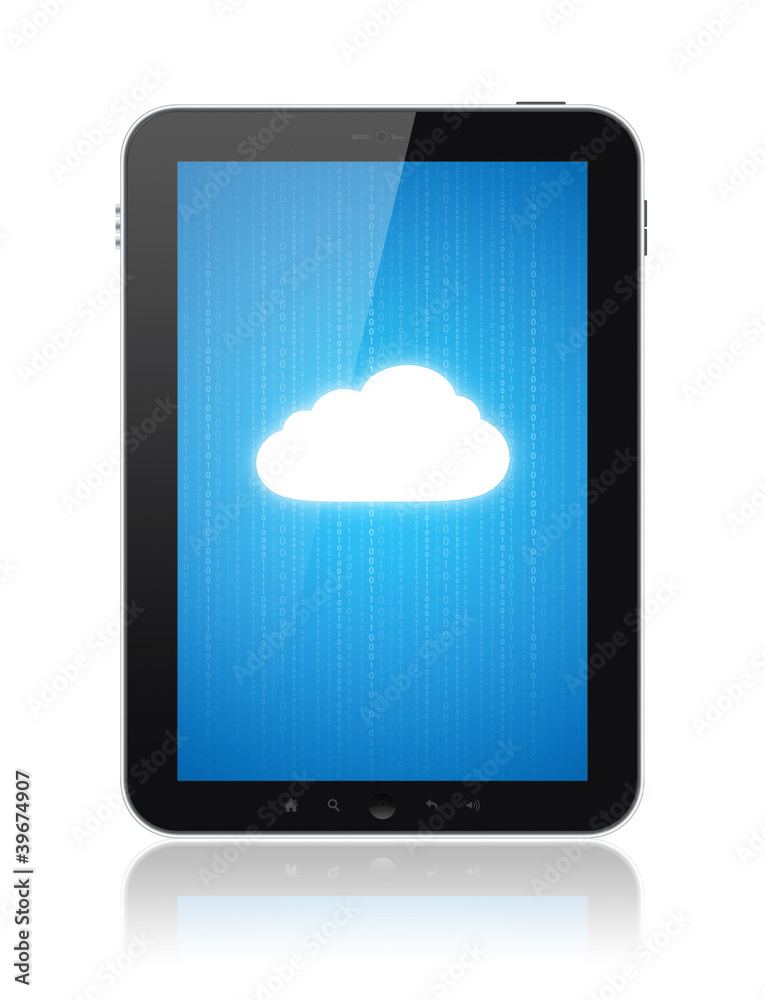 Poster cloud computing on digital tablet pc