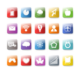 Different color buttons collection isolated on white