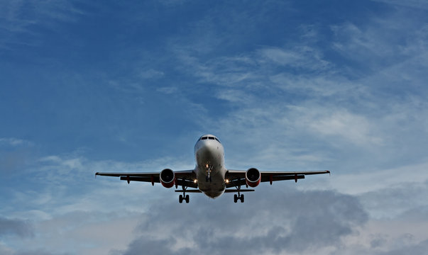 Passenger plane on final approach