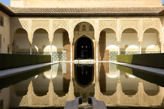 Patio of Arrayanes of Alhambra, Granada, Spain.