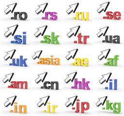 20 Toplevel Domains mit Pfeil