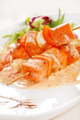 Seafood kebab