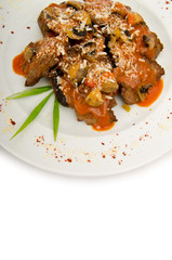 Meat piecies served in the plate