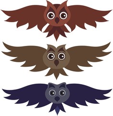 Three vector owls