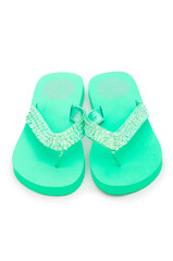 Summer colourful shoes on white