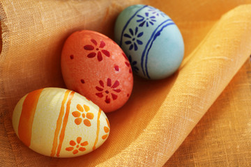 Easter eggs on textile