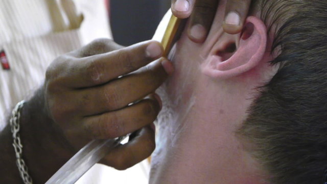 Barber shaving