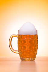 Beer glass on the table