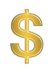 Dollar sign on white background