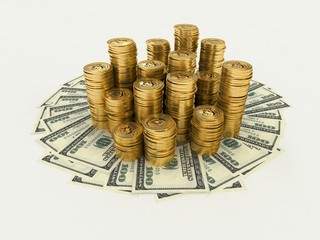 The money (paper, coins)