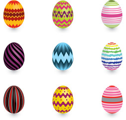 Striped Easter eggs