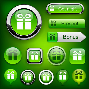 Gift high-detailed modern buttons.