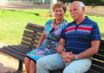 Lovely senior couple in the park