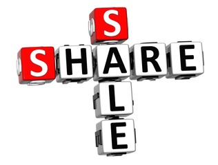 3D Share Price Sale Crossword text