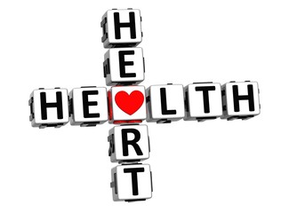 3D Health Heart Crossword Block Button text