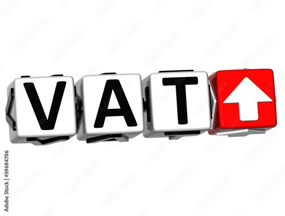 Poster 3d vat button block cube text