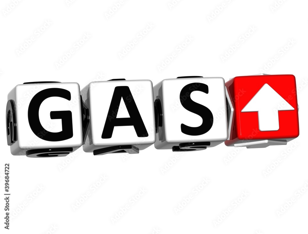 Poster 3d gas button block cube text