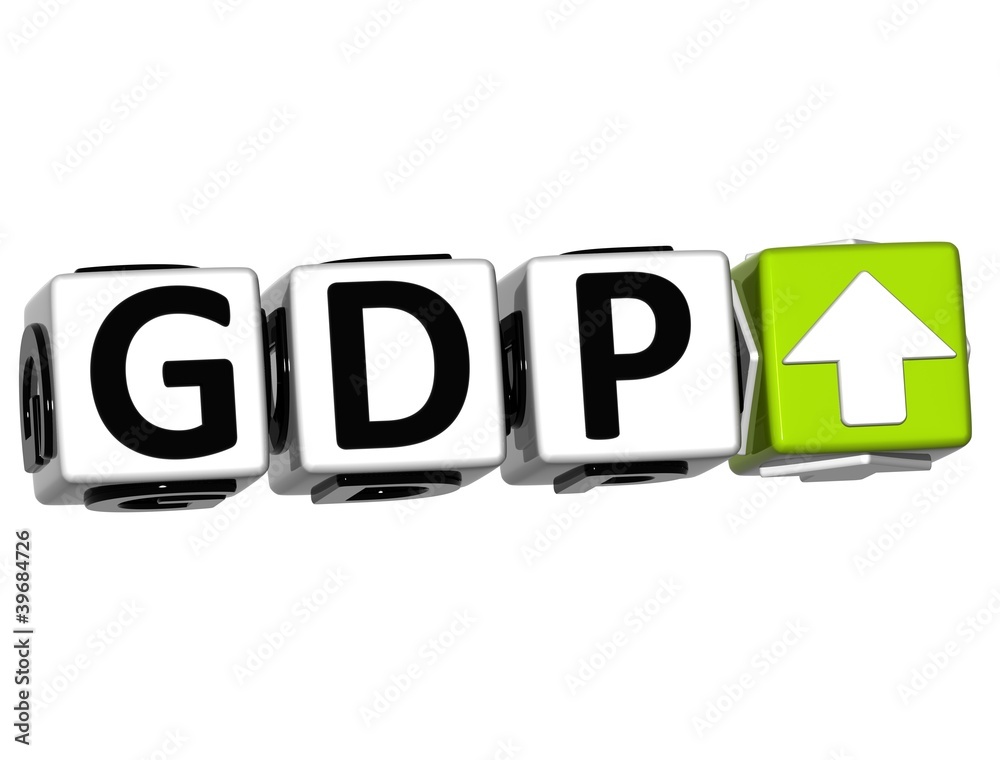 Poster 3d gdp button block cube text