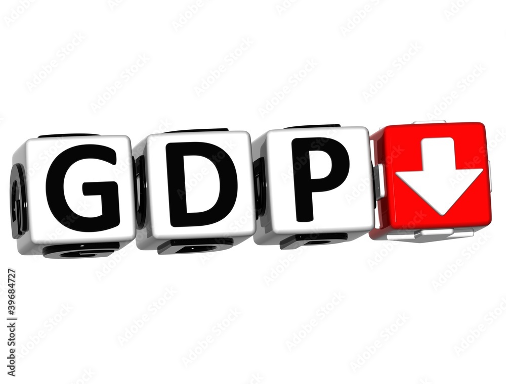 Poster 3d gdp button block cube text