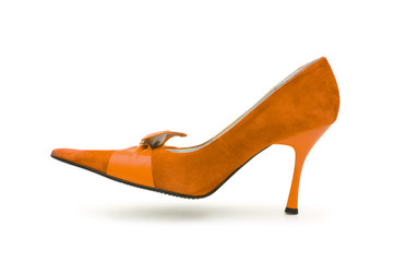Female shoes on white background