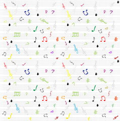 seamless pattern wallpaper of musical notes