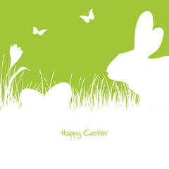 Happy Easter - green silhouette © picoStudio
