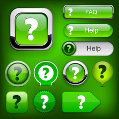 Question high-detailed modern buttons.