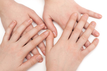 Hands of girlfriends