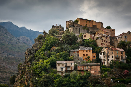 View of Corte, Corsica, France