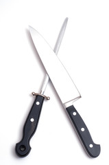 Küchenmesser und Wetzstahl