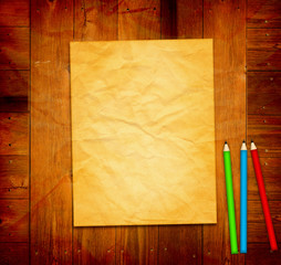 Empty Template on wooden Background
