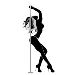 pole dancer vectorial silhouette