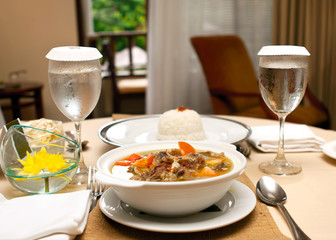 delicious meal in a restaurant