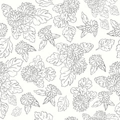 pattern with black and white flowers