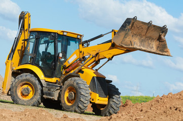 Excavator Loader with backhoe works