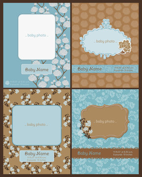 Set of Baby Arrival Cards - with place for your text and photo -