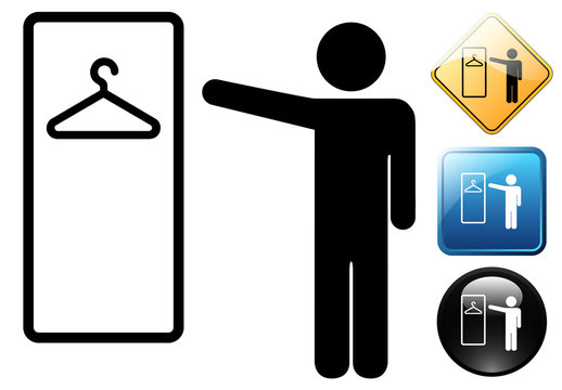 Wardrobe male pictogram and icons