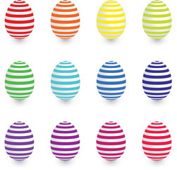 Striped Easter eggs