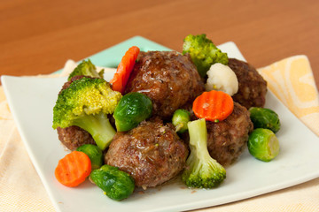meatballs with vegetables