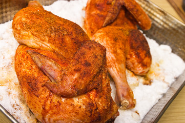 Salt-baked chicken
