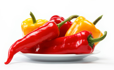 Healthy food. Fresh vegetables. Peppers on a white background.