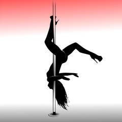 pole dancer vectorial silhouette