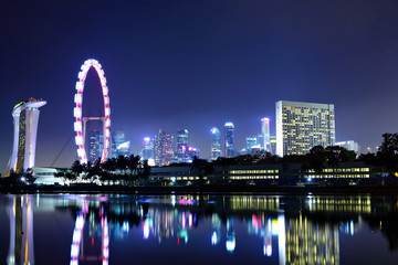Fototapeta na wymiar Singapore city skyline at night