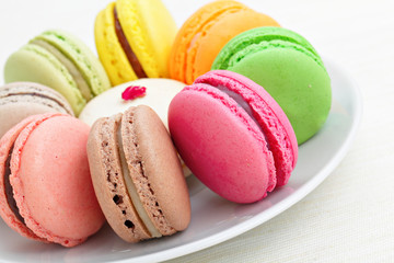 colorful french macarons